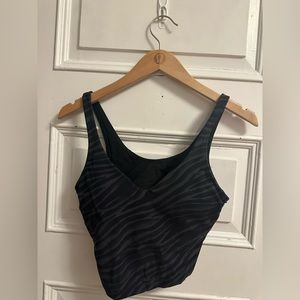 lululemon align tank black with zebra design size 8